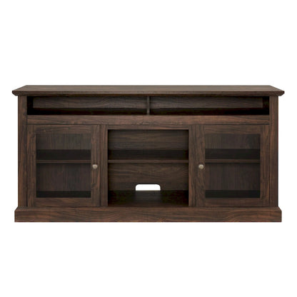 Classic American TV Stand with 4 Storage Shelf and 2 Storage Cabinets for Living Rooms Bedroom and Office