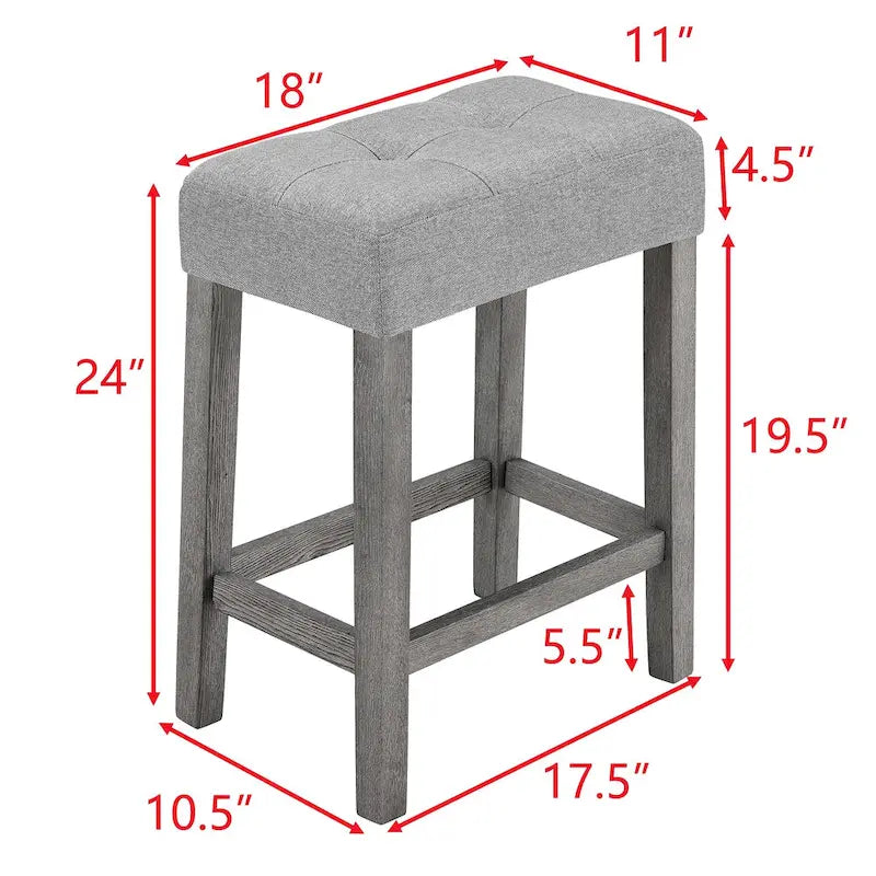 Bar Dining Table Set and 3 Bar Stools with Power Outlet Kitchen Breakfast Nook Wooden Dining Table Chairs Sets