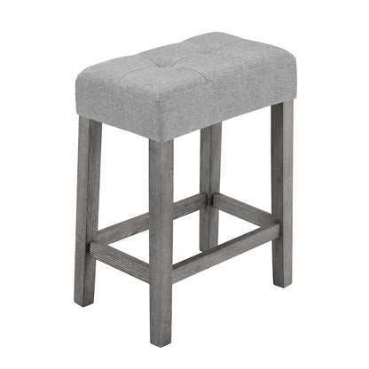 Bar Dining Table Set and 3 Bar Stools with Power Outlet Kitchen Breakfast Nook Wooden Dining Table Chairs Sets