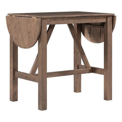 Compact 3-Piece Counter-Height Set  Drop-Leaf Wood Table & 2 Padded Dining Chairs for Small Spaces