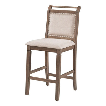 Compact 3-Piece Counter-Height Set  Drop-Leaf Wood Table & 2 Padded Dining Chairs for Small Spaces