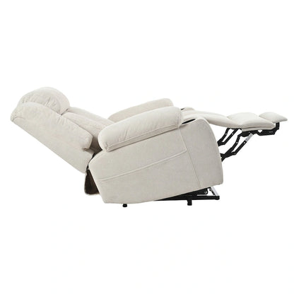 Snowflake Velvet Fabric Power Lift Recliner w/Extended Footrest
