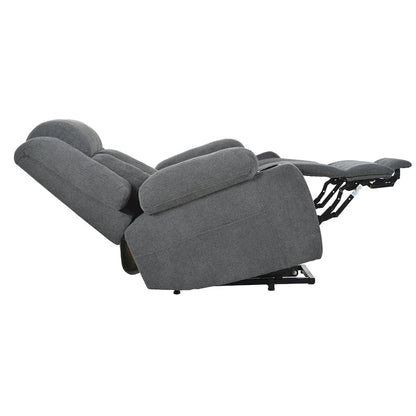 Snowflake Velvet Fabric Power Lift Recliner w/Extended Footrest
