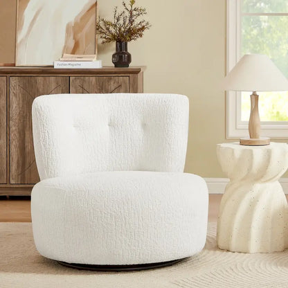 Art Leon Flannel Upholstered Swivel Accent Chair