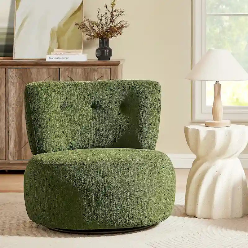 Art Leon Flannel Upholstered Swivel Accent Chair