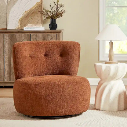 Art Leon Flannel Upholstered Swivel Accent Chair