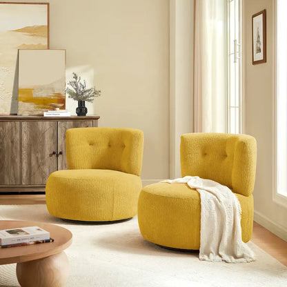 Art Leon Flannel Upholstered Swivel Accent Chair