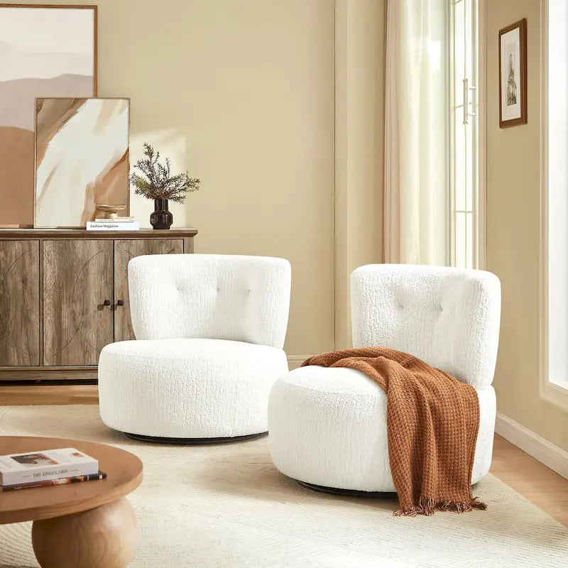 Art Leon Flannel Upholstered Swivel Accent Chair