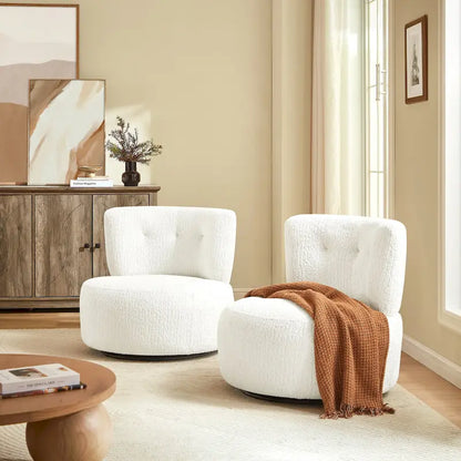 Art Leon Flannel Upholstered Swivel Accent Chair