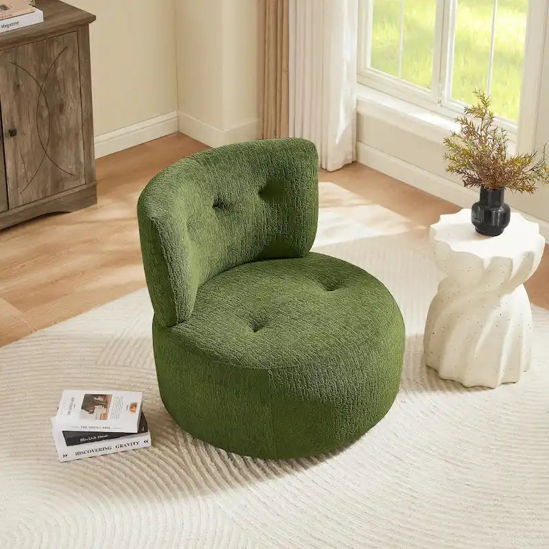 Art Leon Flannel Upholstered Swivel Accent Chair