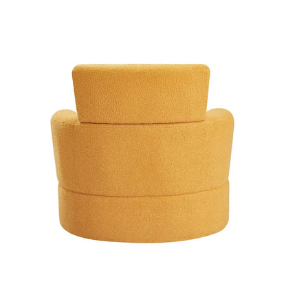 360 Swivel Chair, Upholstered Barrel Chair with Adjustable Headrest Modern Swivel Round Sofa Chair for Living Room