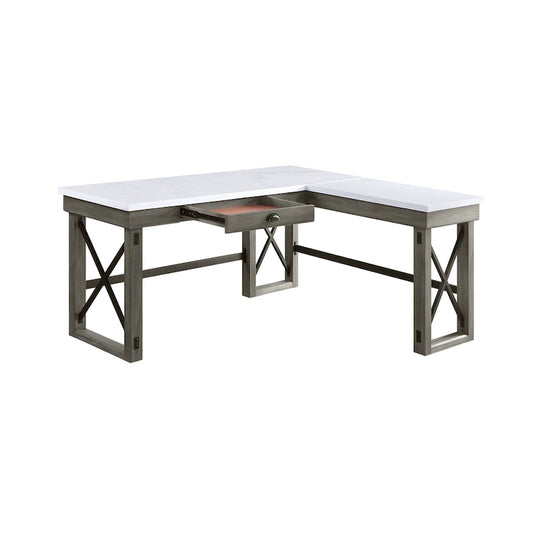Talmar Marble Top Weathered Gray Finish Writing Desk with Lift Top