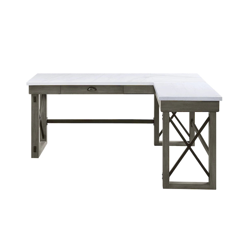 Talmar Marble Top Weathered Gray Finish Writing Desk with Lift Top