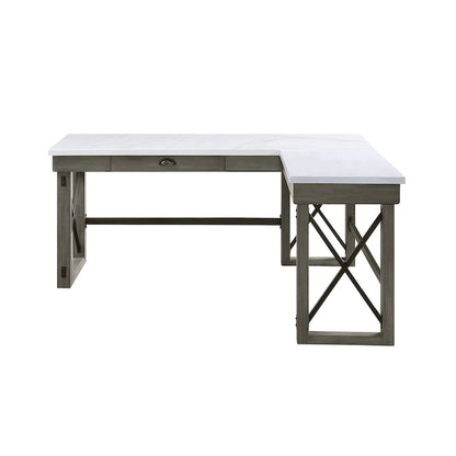 Talmar Marble Top Weathered Gray Finish Writing Desk with Lift Top