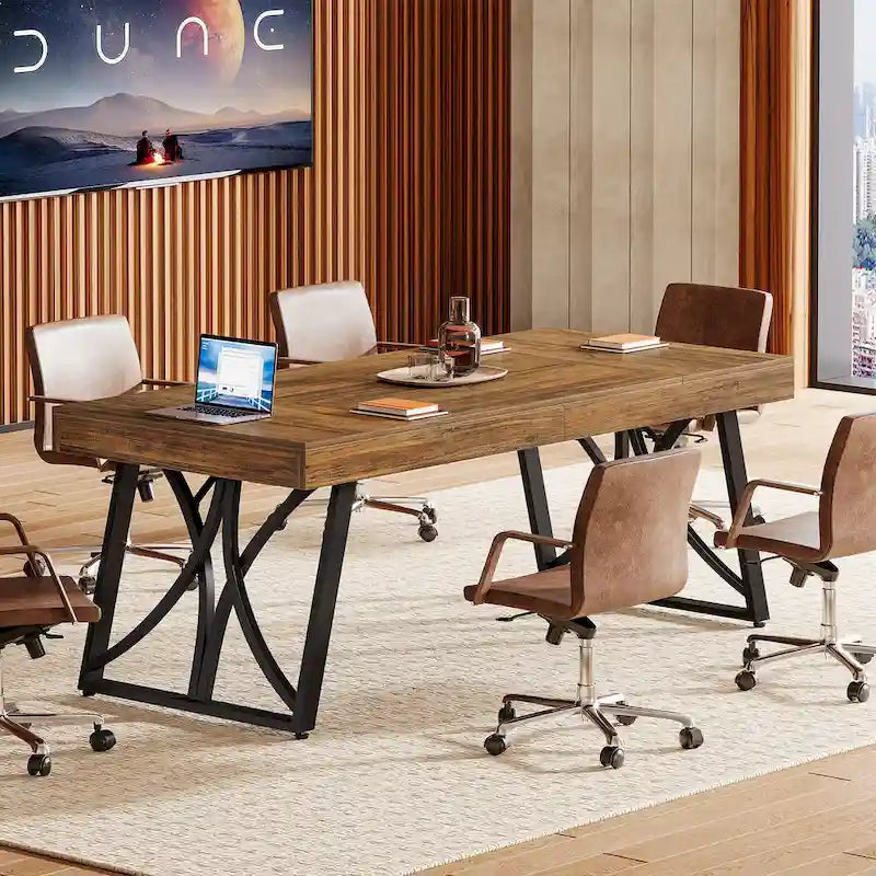 63-Inch Conference Table for 6-8 People, Rectangular Meeting Table
