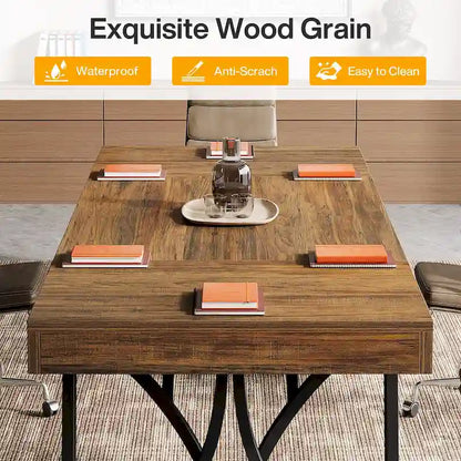 63-Inch Conference Table for 6-8 People, Rectangular Meeting Table