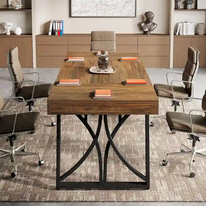 63-Inch Conference Table for 6-8 People, Rectangular Meeting Table