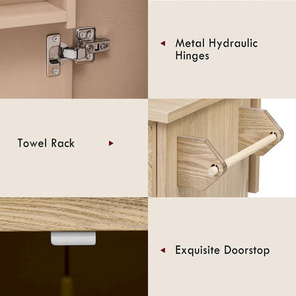 51.2W Ash Veneer Solid Wood Handwoven Kitchen Island With Drop Leaf(no include stool)