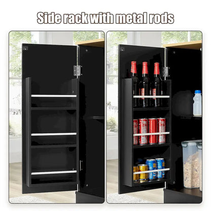 53 Inch Large Kitchen Island With Trash Can Storage Cabinet(no include stool)