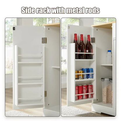 53 Inch Large Kitchen Island With Trash Can Storage Cabinet(no include stool)