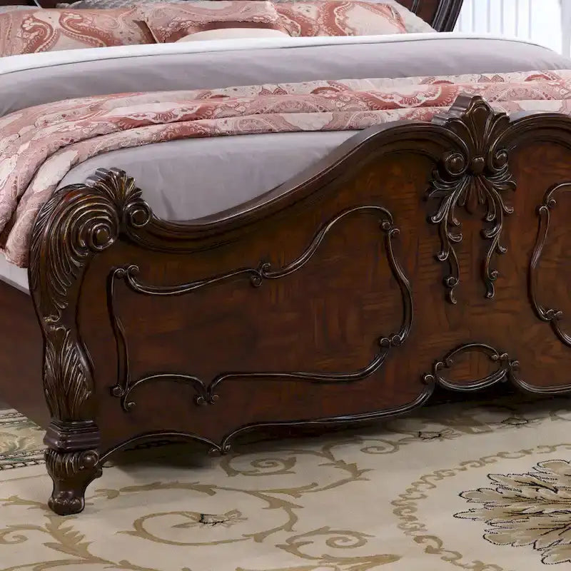 Furniture of America Eugene Traditional Solid Wood 3-Piece Panel Bedroom Set