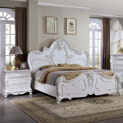 Furniture of America Eugene Traditional Solid Wood 3-Piece Panel Bedroom Set