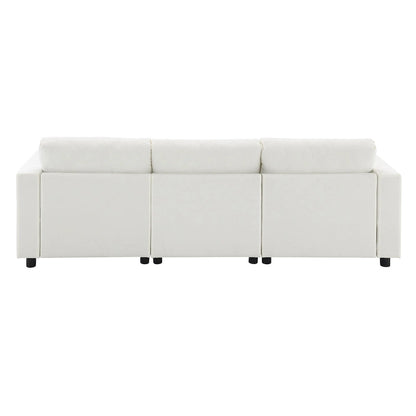 U Shaped Chenille Modular Sectional Cloud Sofa with 2 Ottoman, Pillows