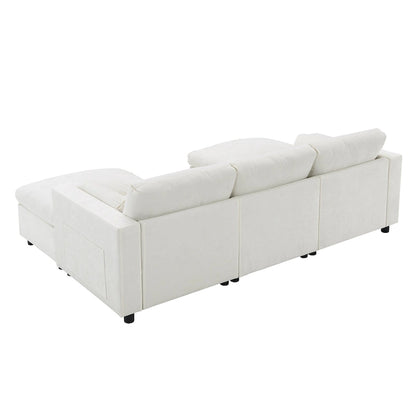 U Shaped Chenille Modular Sectional Cloud Sofa with 2 Ottoman, Pillows
