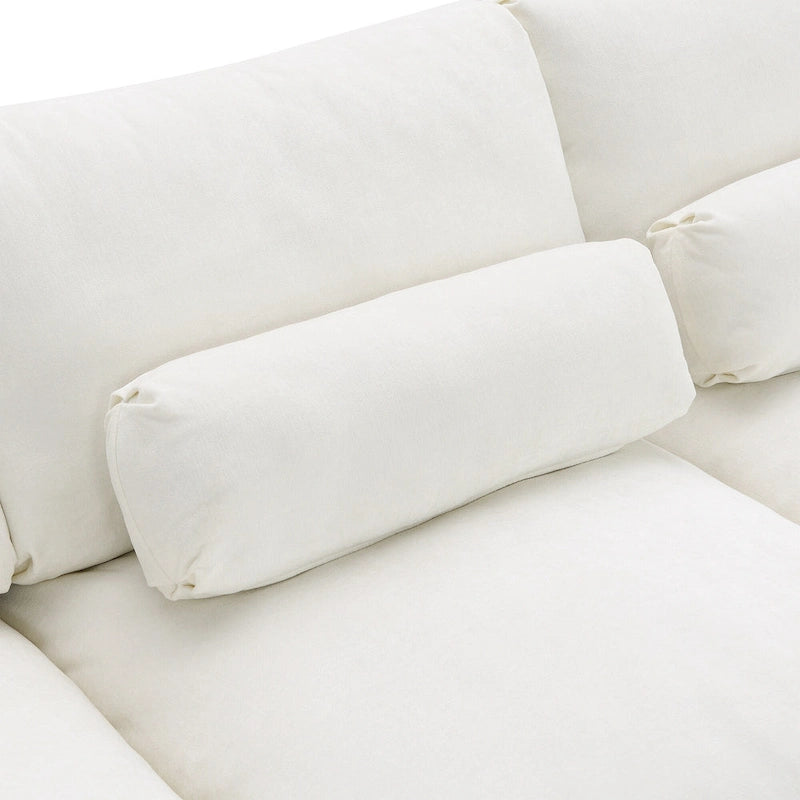 U Shaped Chenille Modular Sectional Cloud Sofa with 2 Ottoman, Pillows