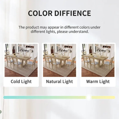 60-78 Extendable Dining Table, Farmhouse Wooden Kitchen Table with Removable Leaf, Large Expanding Table for 4-8