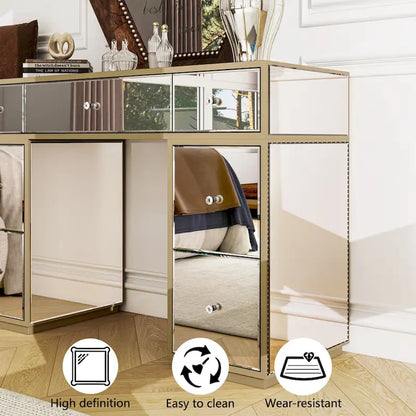 Luxury Mirror Makeup Vanity with 7 Drawers