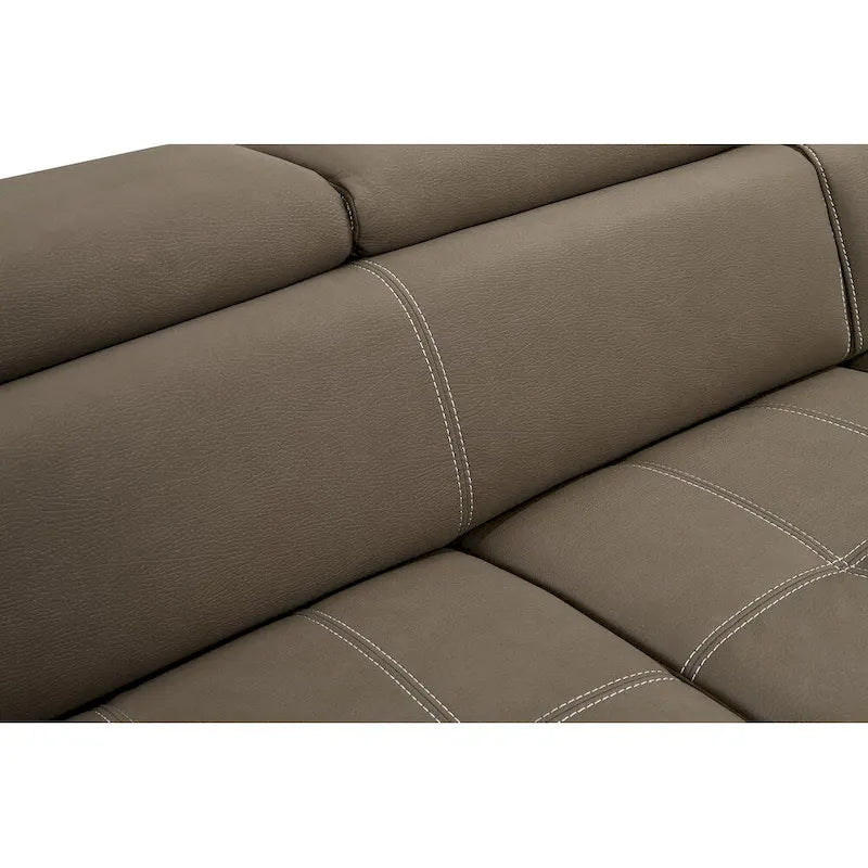 Roomfitters 97 Convertible Sectional Sofa with Storage Chaise, Adjustable Headrests, Contemporary L-Shaped Sleeper Corner Sofa