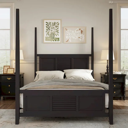 Queen Size Solid Pine Four Poster Bed with 75 Tall Four Poster Bed Frame