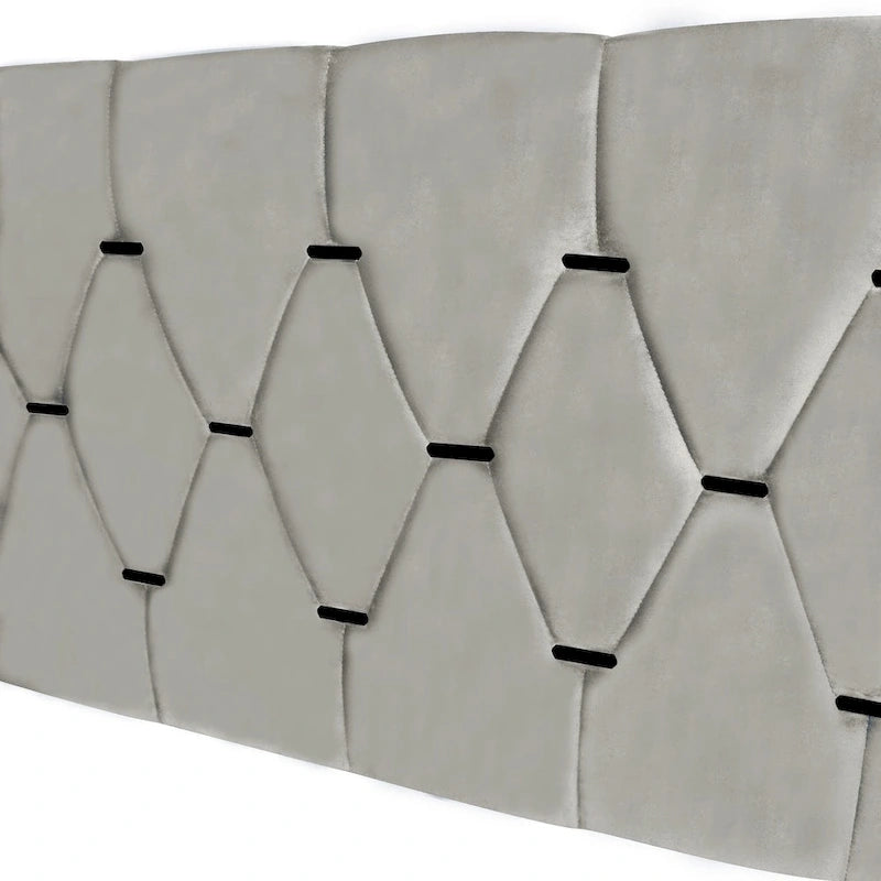 Queen Size Platform Bed with Gold Tufted Headboard with Trundle And Storage Drawers (600lb Capacity)