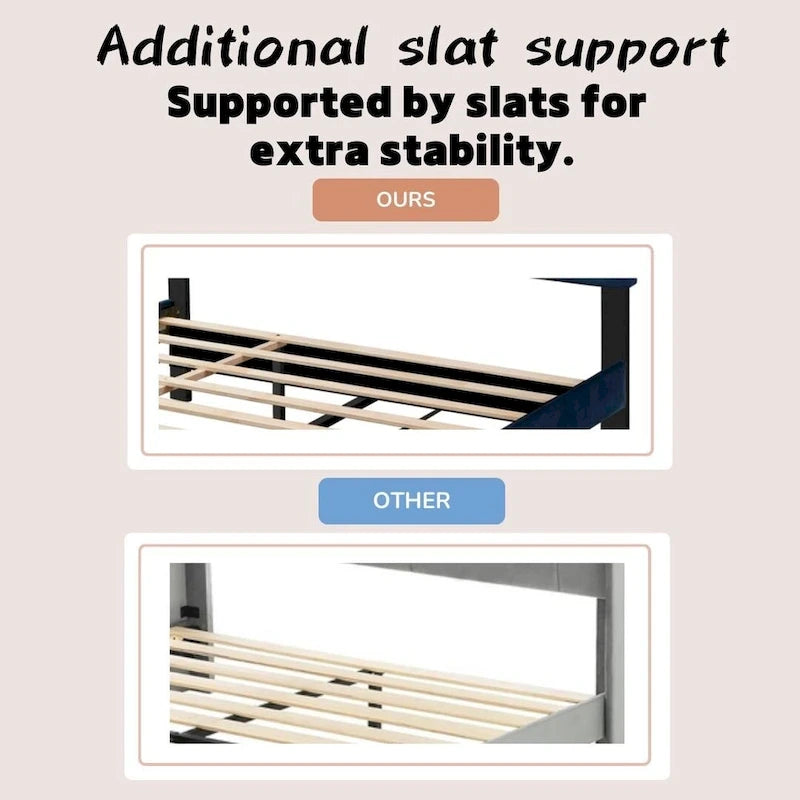 Queen Size Platform Bed with Gold Tufted Headboard with Trundle And Storage Drawers (600lb Capacity)