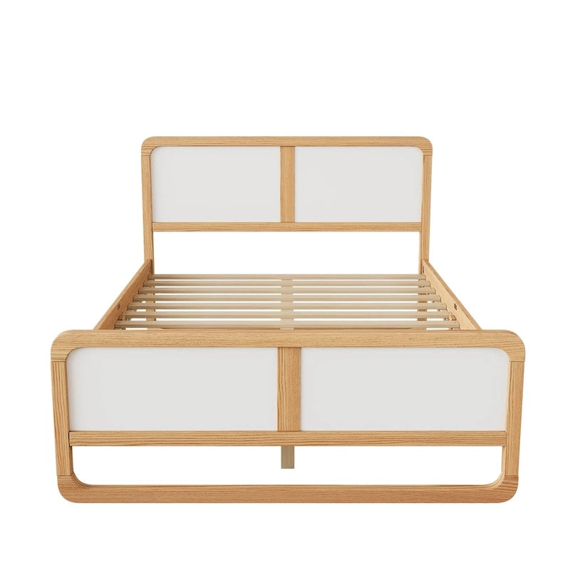 Full Size Modern Style Solid Wood Platform Bed with Support Legs for Adults for Bedroom
