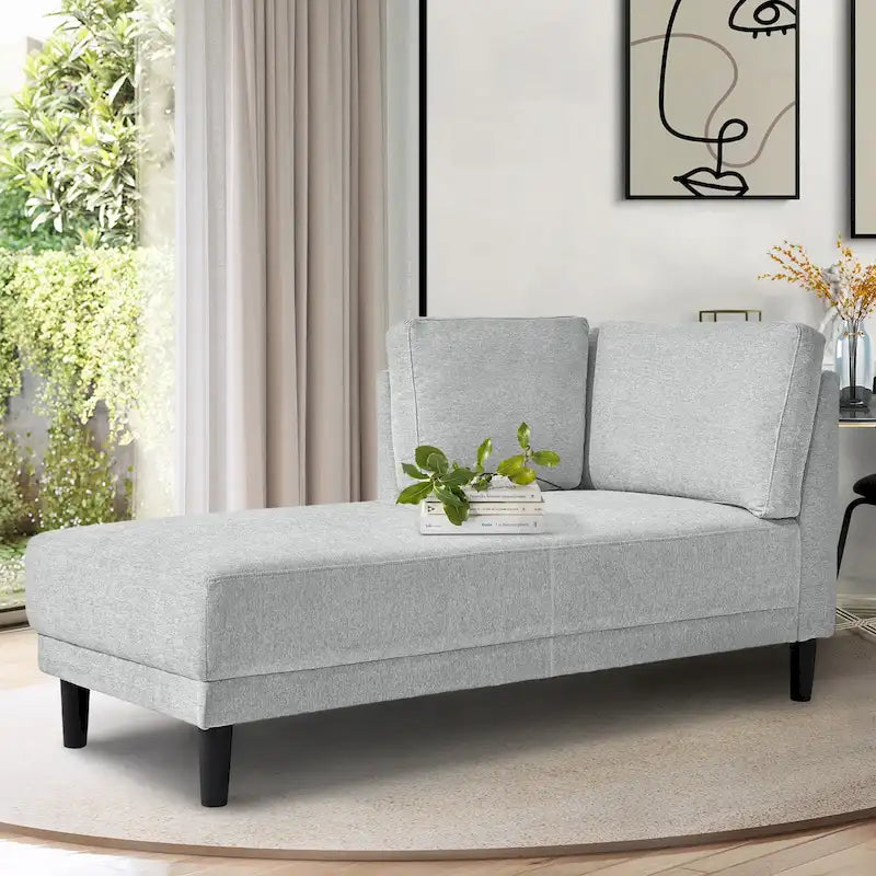 65 Linen Corner Chaise Lounge