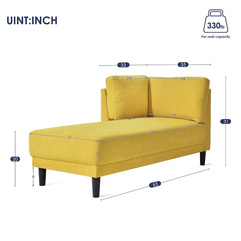 65 Linen Corner Chaise Lounge