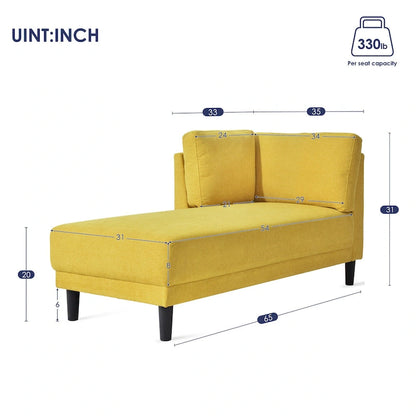 65 Linen Corner Chaise Lounge