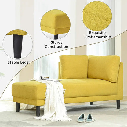 65 Linen Corner Chaise Lounge
