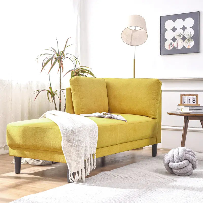 65 Linen Corner Chaise Lounge
