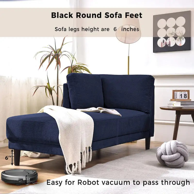 65 Linen Corner Chaise Lounge