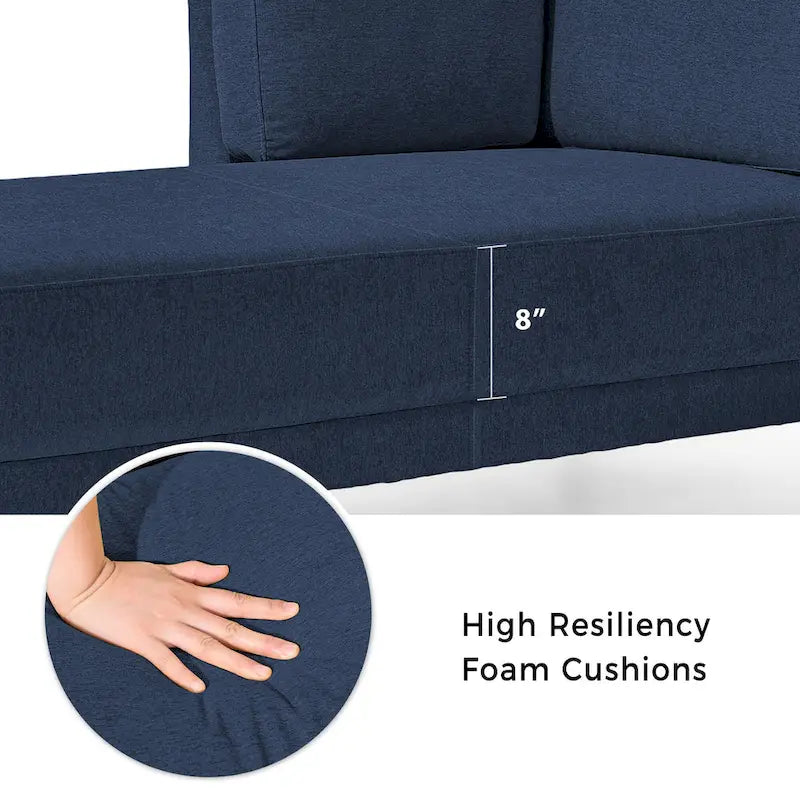 65 Linen Corner Chaise Lounge