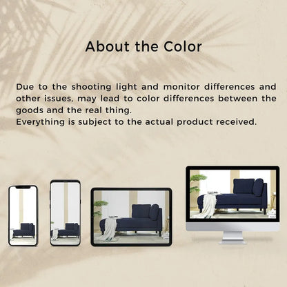 65 Linen Corner Chaise Lounge