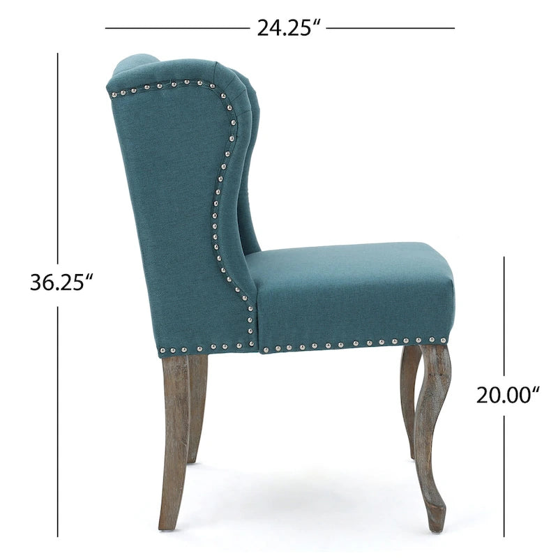 Modern 23.75 Button Tufted Accent Chair with Rubber Wood Frame and Nailheads for Living Room