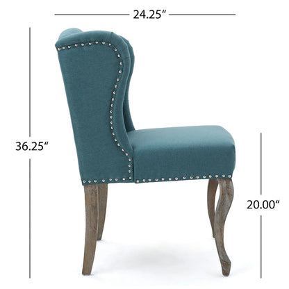 Modern 23.75 Button Tufted Accent Chair with Rubber Wood Frame and Nailheads for Living Room