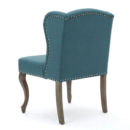 Modern 23.75 Button Tufted Accent Chair with Rubber Wood Frame and Nailheads for Living Room