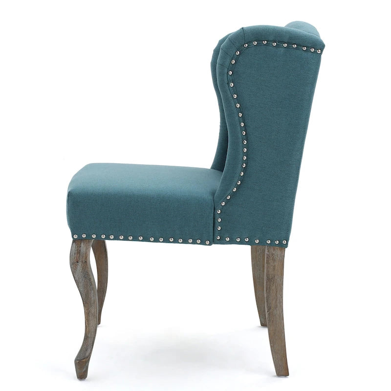 Modern 23.75 Button Tufted Accent Chair with Rubber Wood Frame and Nailheads for Living Room