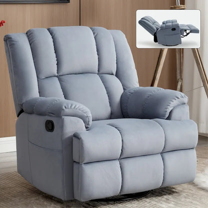 Green Oversized Manual Recliner with 360 Swivel and Rocking Feature, Fabric Upholstery for Living Room Comfort