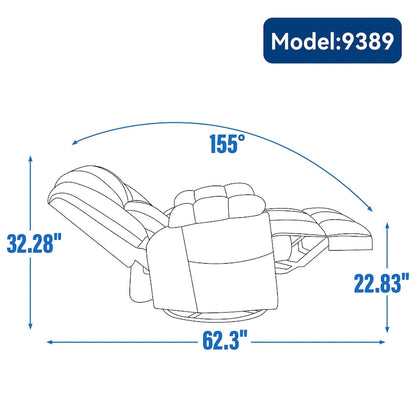 Green Oversized Manual Recliner with 360 Swivel and Rocking Feature, Fabric Upholstery for Living Room Comfort